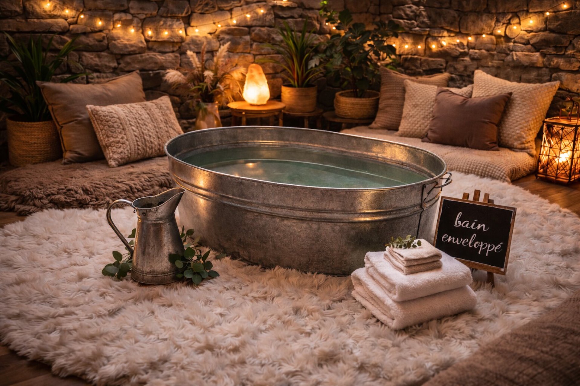 bain enveloppé cuve en zinc